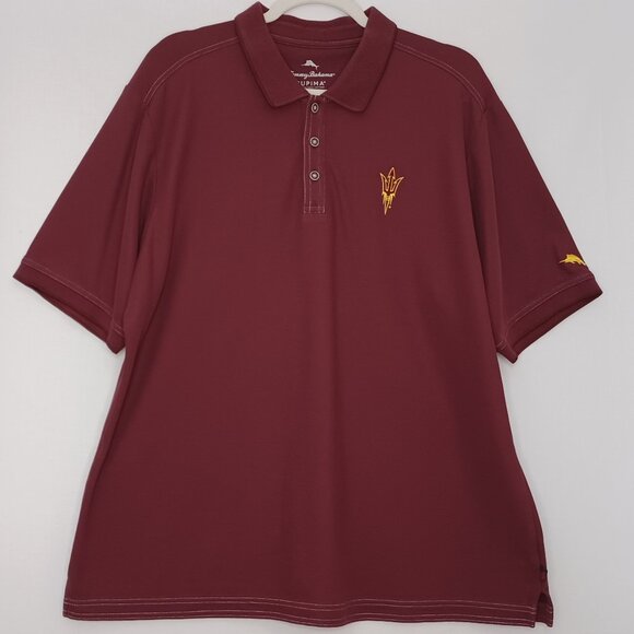 Men's Tommy Bahama Arizona State Sun Devils Maroon Polo Size XL - Picture 1 of 11
